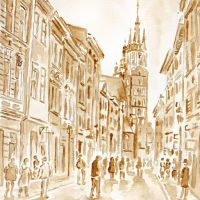 Kraków 13x20cm Kawa
